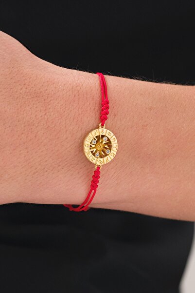 AcestesDesign Işıltılı Pusula ve Burç Tasarım Zirkon Taşlı Şık ve Zarif İthal...