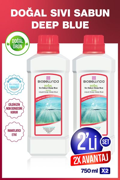 BioBellinda Liquid Hand Soap Deep Blue 750 ml (Set of 2)