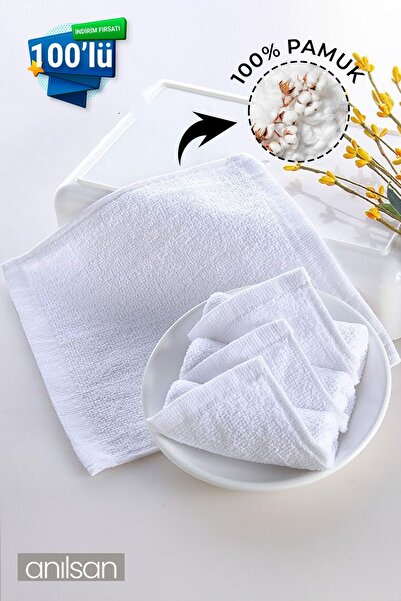 Anılsan 100'lü Mini Havlu - 26x26 cm, %100 Pamuk, Bebek ve Çocuklar İçin, Yüz...