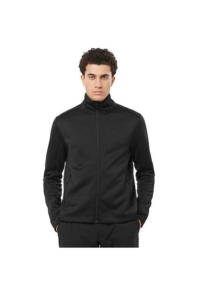 Salomon Lc2329100-lc2300800 Мъжко яке Sntial Midfleece Fz, черно, с цип и полар