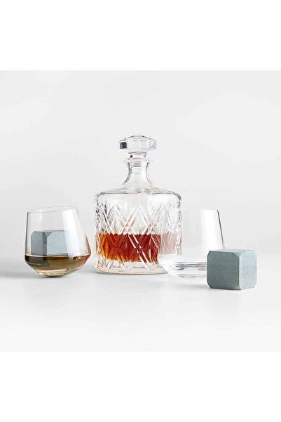Crate & Barrel Viski Lover Seti, Elliot Sürahi, Roly Rocks Bardaklar ve Sabun...