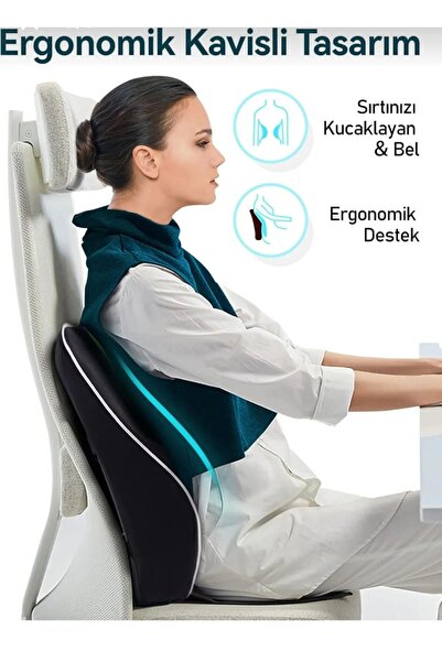 ORPEDOX Ortopedik %100 Visko Anatomik Bel Yastığı Sırt Minderi Visko Sandalye...