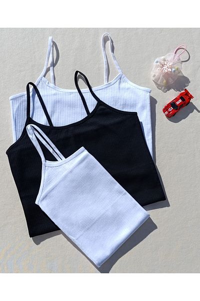 siyalife Ribbed Lycra 3-Piece Women's Tank Top