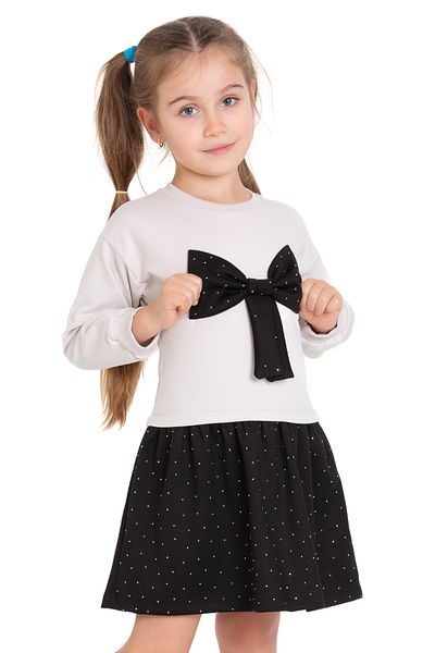 Monila New Season Girls' Shiny Stone Detailed Dress with Bow Detail