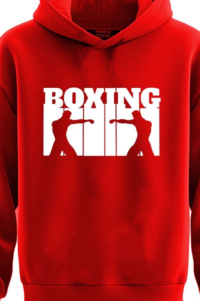 TOP GLORY Боксов суитшърт с качулка и 3 нишки с качулка и принт BOKS2001