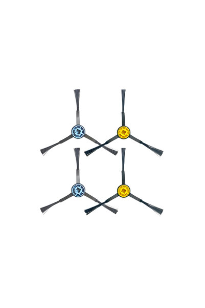 Roborge مجموعة من 4 قطع غيار فرشاة جانبية متوافقة مع مكنسة كهربائية روبوت ميد...