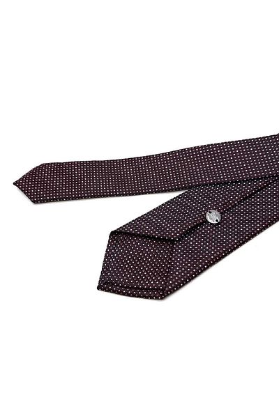 Kravatkolik Burgundy Dot Pattern Slim Tie Sk7961