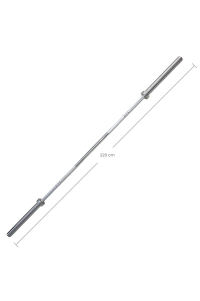 Rebuwo Ağırlık Halter Barı 220 CM 8 Rulmanlı İçi Dolu Düz Krom Halter Antrenman Barı