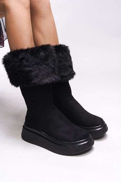 Riccon Dámské černé boty Vicriara Shearling - 00121000