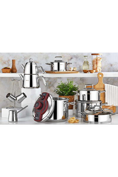 Amboss Diamond 18 Parça Paslanmaz Çelik Tencere Çeyiz Seti