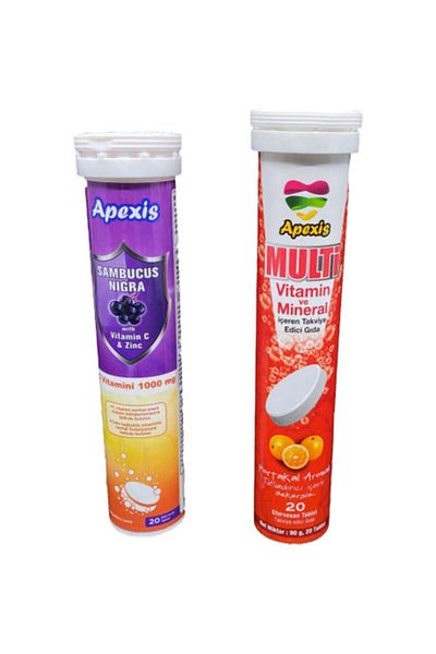 Apexis Sambucus Nigra Vitamin C Zinc 1000 Mg 20 Tablets Multivitamin Tablet