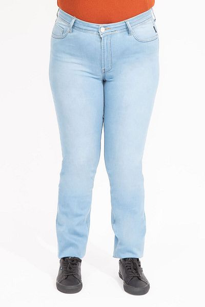 Şans Γυναικείο Large Size Blue 5 Pocket τζιν Lycra 65n35547