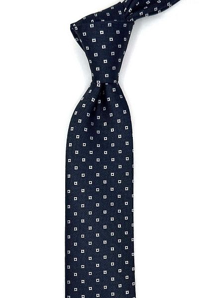 Kravatkolik Dark Navy Slim Fit Tie - Small Pattern Sk8050