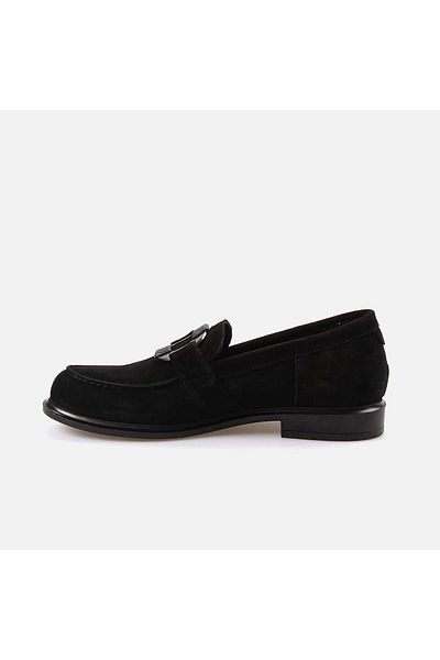 KEMAL TANCA Pantofi de damă din piele naturală, talpă din cauciuc, din piele intoarsa neagra