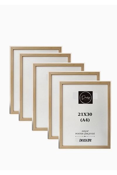 decolife 5-Piece A4 Frame, Document Frame, Diploma, Certified, Photo Frame, Picture Frame, 21X30