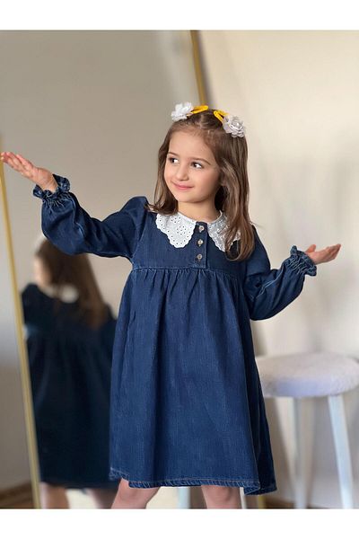yns coolstar Rochie de blugi din denim albastru închis pentru fete