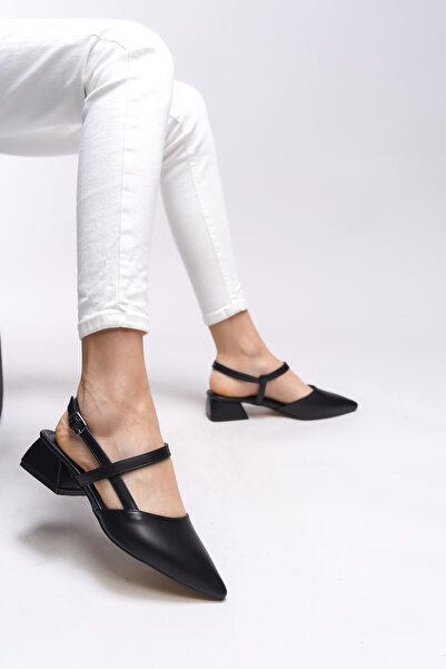 Riccon Dámské boty Giselvara – černé boty na podpatku s otevřenou špičkou 0012341