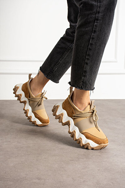 KOTAN Kadın Ten Süet Sneaker