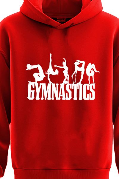 TOP GLORY Суичър с качулка и принт с гимнастика - 3 прежди GYMN3002