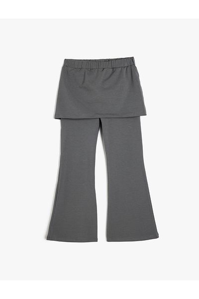Koton Cotton Skirt Detailed Spanish Leg Trousers