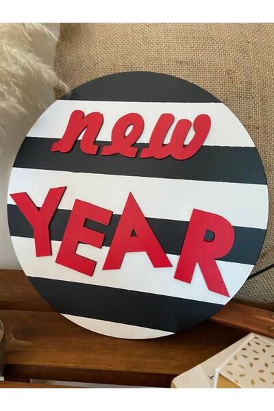 Windly Concept New Year Themed Decorative Door Ornament Wooden Wall Decoratio...