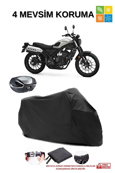 AutoEN Honda CL250 ARKA ÇANTA UYUMLU SU GEÇİRMEZ SİYAH MOTOSİKLET ÖRTÜSÜ