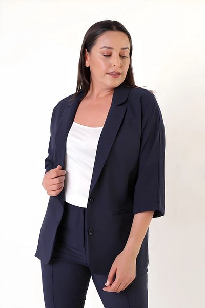 Hanezza Jachetă de damă cu mânecă liliac cu dublu nasturi - Design elegant și confortabil