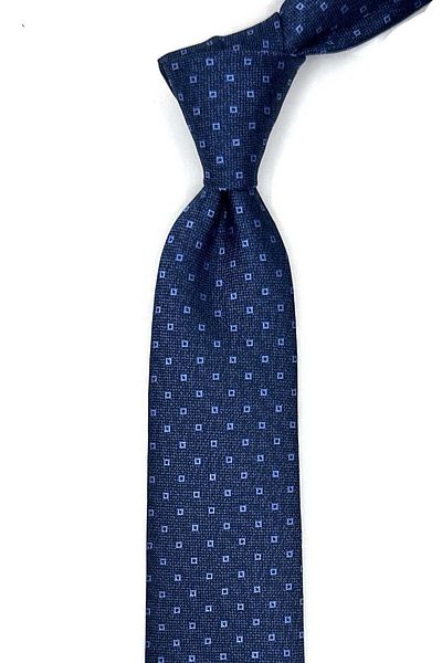 Kravatkolik Navy Blue Small Pattern Slim Tie Sk8049