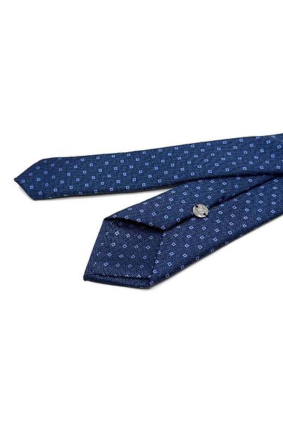 Kravatkolik Navy Blue Small Pattern Slim Tie Sk8049