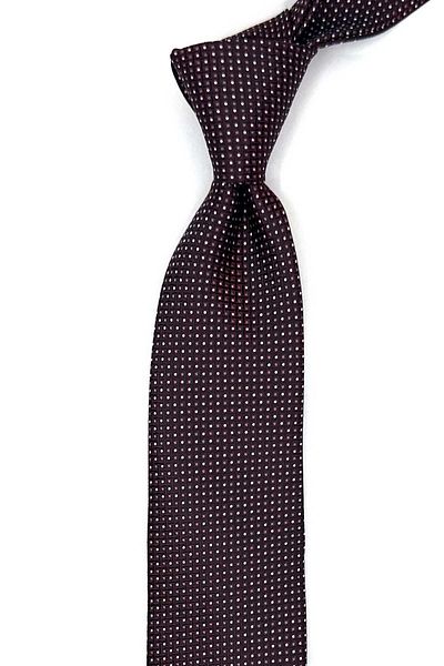 Kravatkolik Burgundy Dot Pattern Slim Tie Sk7961