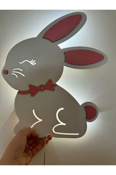 baskigo.com Cute Rabbit Wooden Decorative Electric Lighting for Kids Room 40cm