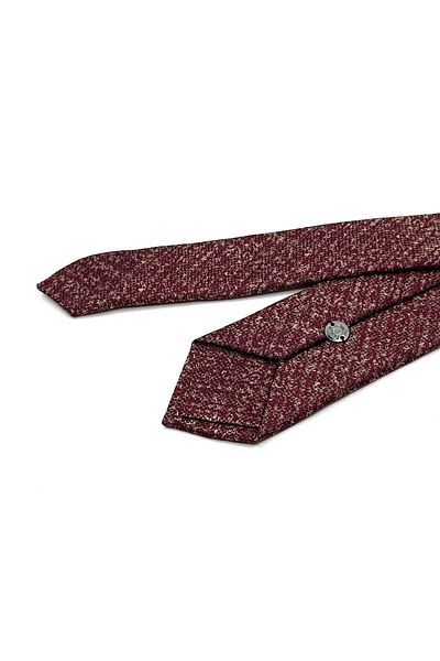 Kravatkolik Burgundy - Beige Sand Pattern Slim Tie Sk8023