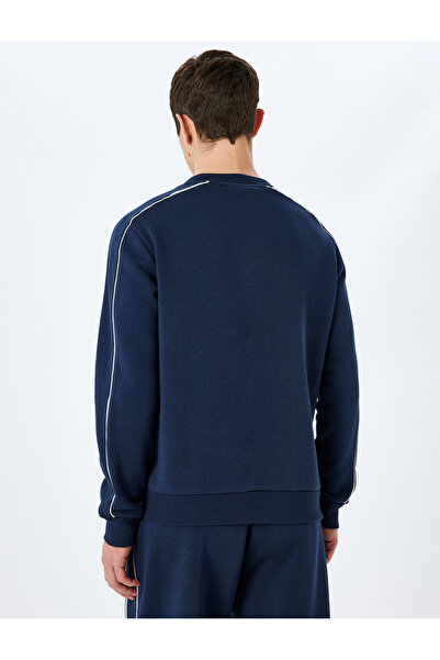 Koton Cotton Blended Long Sleeve Raised Bias Crew Neck Sweatshirt