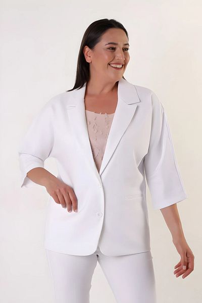 Hanezza Jachetă de damă cu mânecă liliac cu dublu nasturi - Design elegant și confortabil