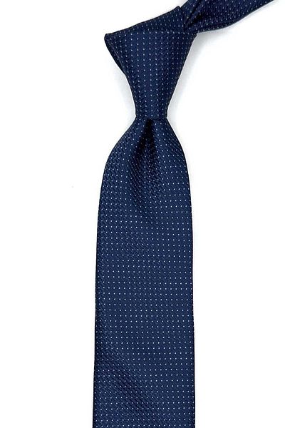 Kravatkolik Sk8007 Model Navy Blue Slim Tie - Dot Pattern