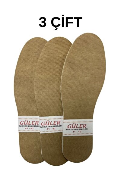 Genel Markalar Ayakkabı İç Tabanlık Astarı Petli. Krem. 3 Çift. 41-42