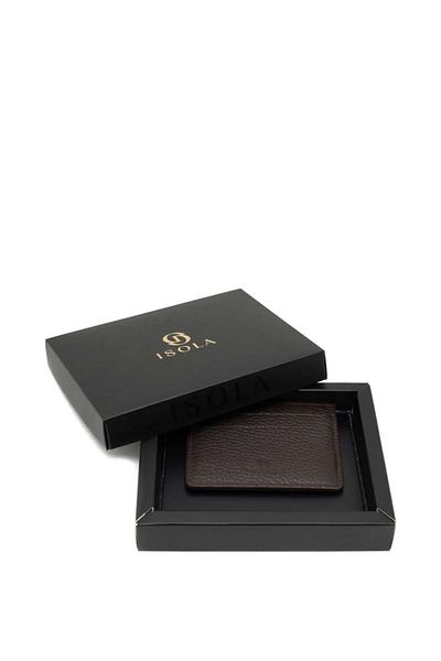 ISOLA 100% Genuine Leather Card Holder Men's Brown