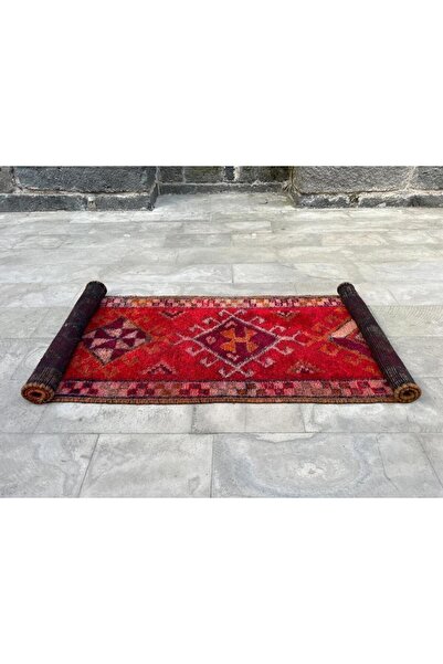 DesignEv 86 x 281 cm Uzun Yolluk, El Dokuma Nadir Desenli Vintage Kilim, Hari...