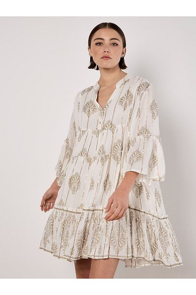 Apricot Paisley-lurex-tunika Mit Stufen
