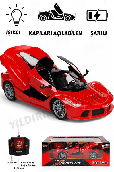 YILDIRIM OYUNCAK Uzaktan Kumandalı Full Fonksiyon Şarjlı Işıklı 1:18 Kapı Ve Bagajı Açılan Lamborghini Spor Araba