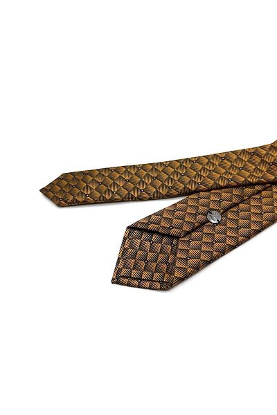 Kravatkolik Yellow Square Pattern Slim Tie Sk7993