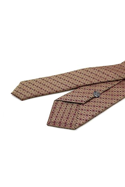 Kravatkolik Gold Color Square Pattern Slim Tie Sk7983