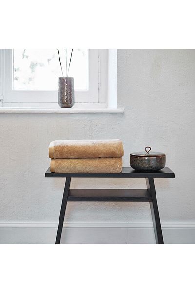 MEŞELİ TEKSTİL 2 Pieces Milky Brown Spa Bath Hotel Towels 90x150