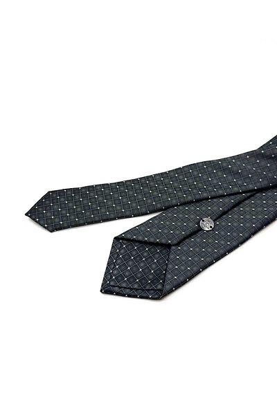 Kravatkolik Sk7980 Model Smoked Square Patterned Slim Tie