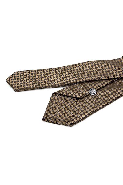 Kravatkolik Gold Color Dot Pattern Slim Tie Sk7968
