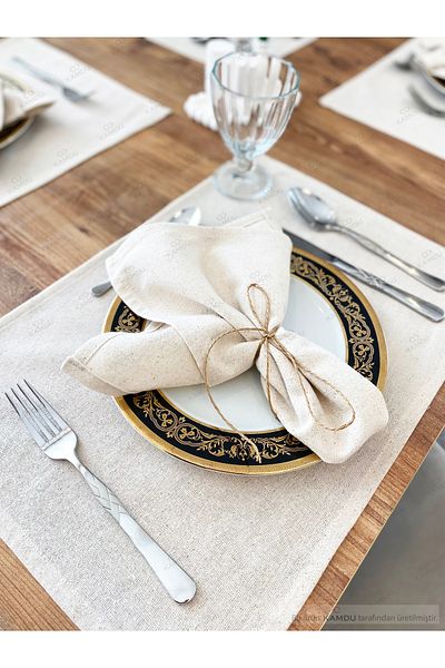 XAMANTHA 35x50cm Vintage Presentation Χαρτοπετσέτα - 8 Τεμάχια 100% Βαμβάκι Ακατέργαστο Λινό American Placemat
