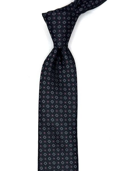 Kravatkolik Sk7987 Model Slim Smoked Patterned Tie