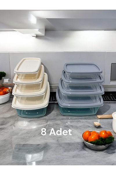 Nesto Home Easy Box Set of 8 - Multi-Purpose Storage Container, 2X1220 2X750 2X430 2X225 ml