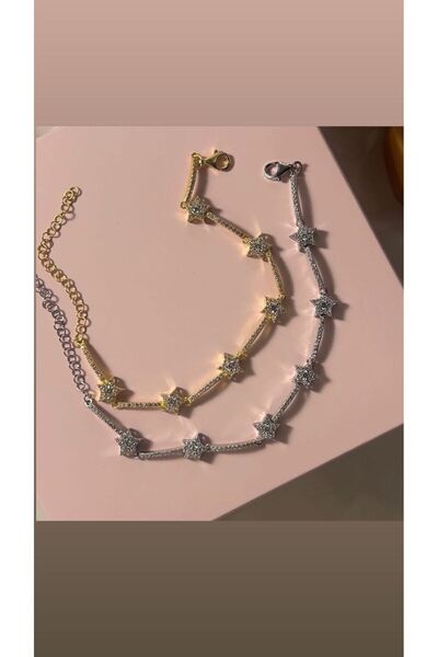 ismim bijuteri سوار ستار إن ذا سكاي ستيل ستار، يتم إرسال قطعة واحدة حسب اختيارك (قطعة واحدة ذهبية)