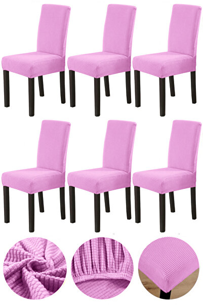 Bumedo Bambu Nano Kumaş Likralı Yıkanabilir 6'lı Sandalye Kılıfı Lastikli San...